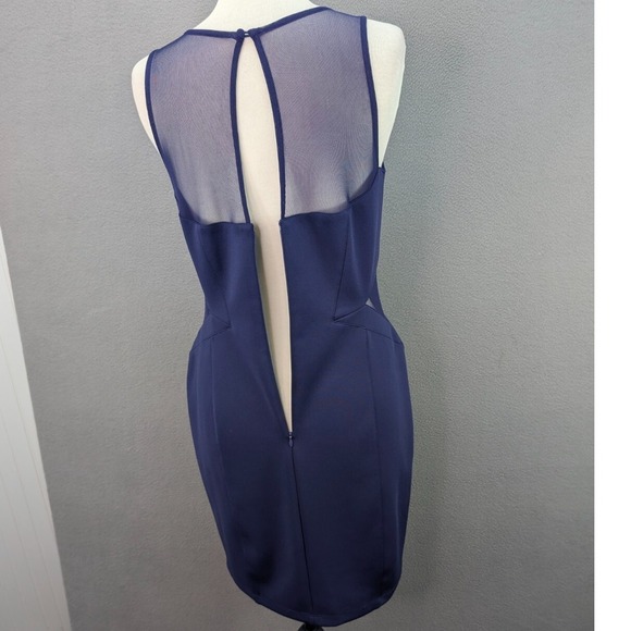Guess Dress Women's 10 Royal Blue Bodycon Mesh Sheer Top Cut Out Party Cocktail - Picture 6 of 16